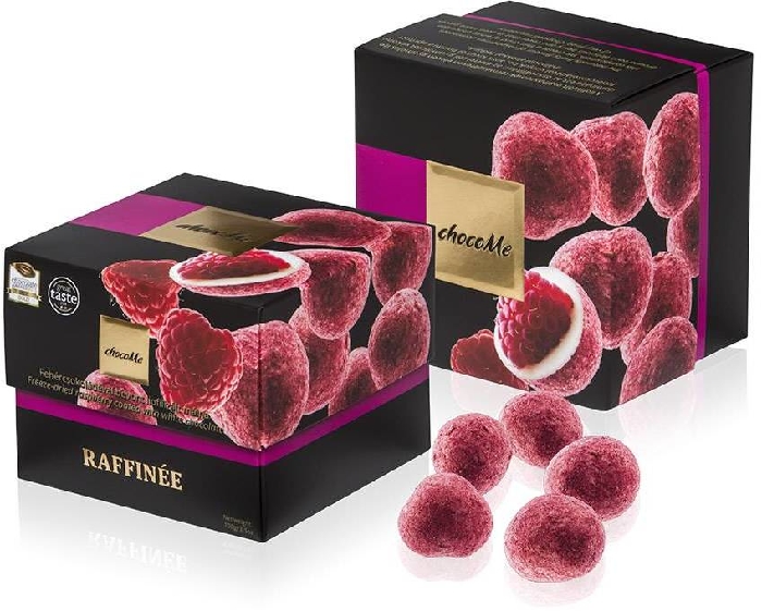 ChocoMe Raspberry coated with white chocolate